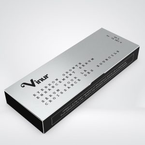 Vinur eyebrow growth stimulating serum box with unique design